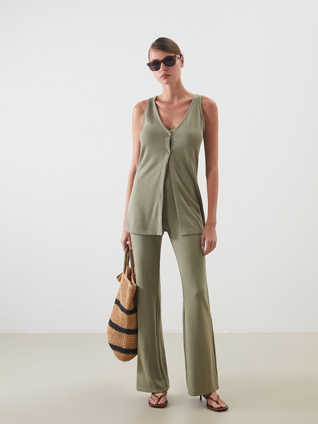 LCW Vision V-Neck Women's Waistcoat -S5NR37Z8-QZR