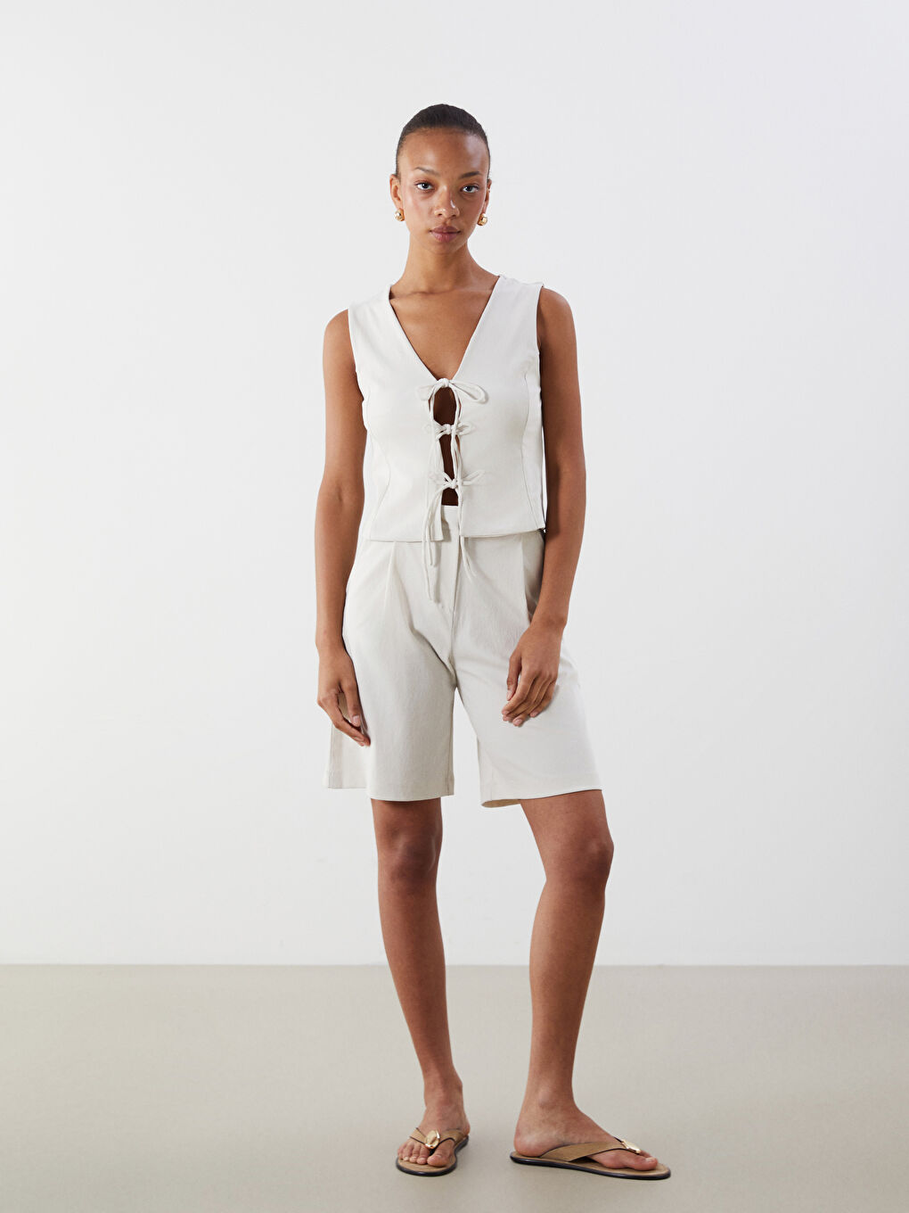 V-Neck Women's Waistcoat -S5NR54Z8-VF5