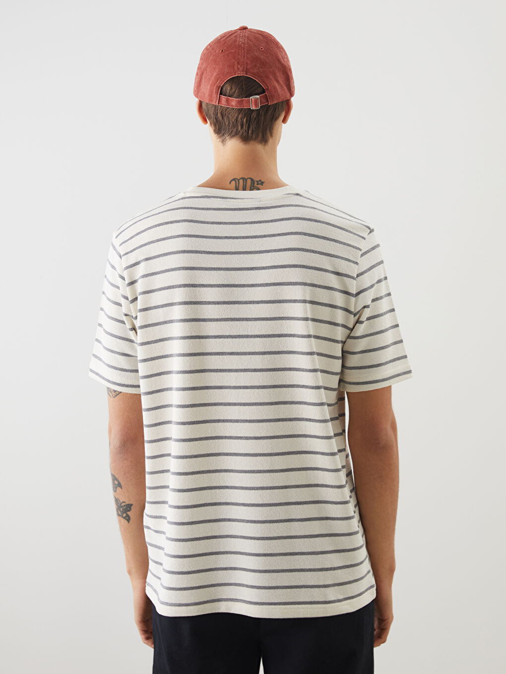 Crew Neck Short Sleeve Striped Men's T-Shirt -S5NS07Z8-LE0