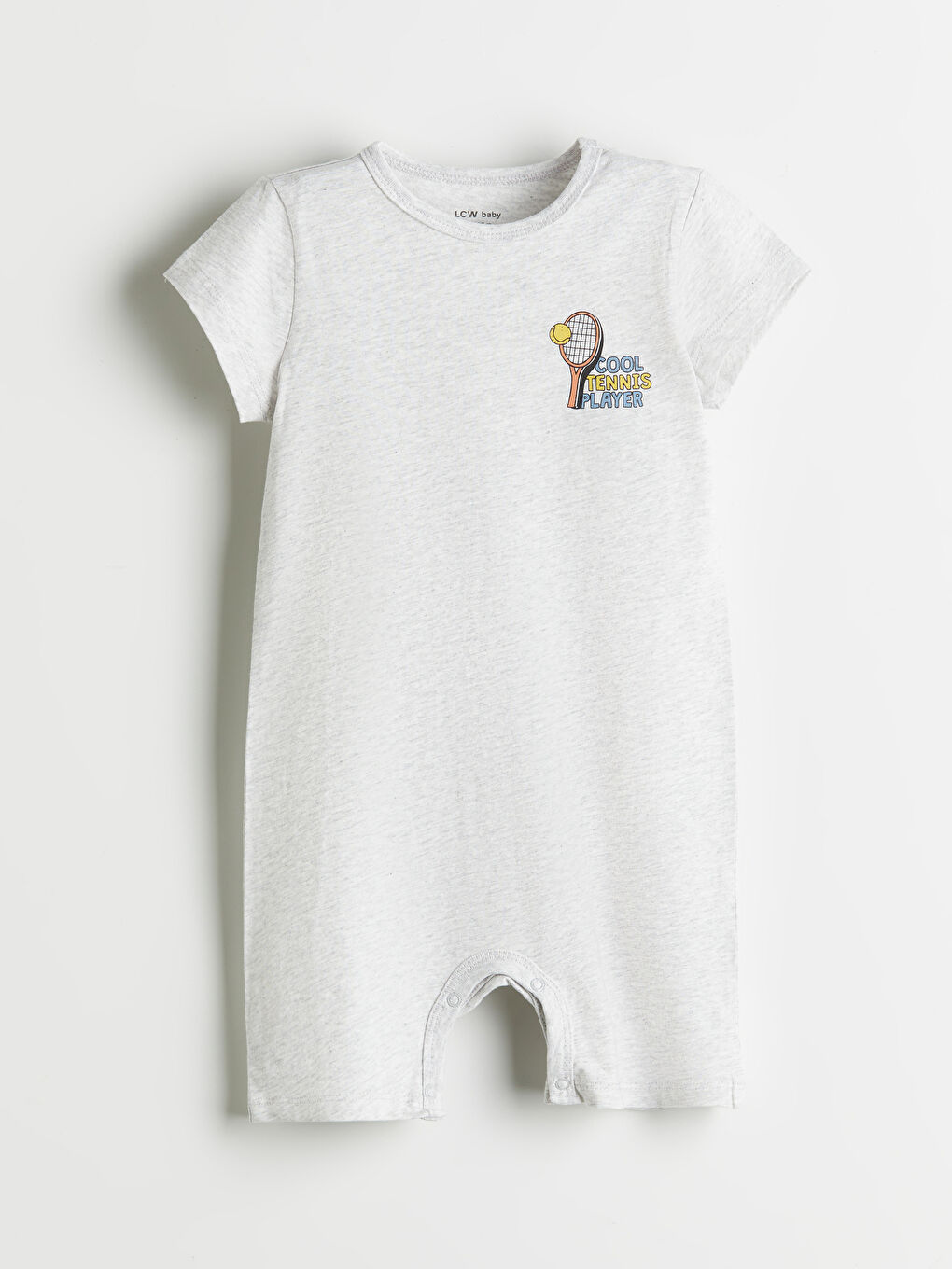 Beyaz Bisiklet Yaka Baskılı Erkek Bebek Tulum