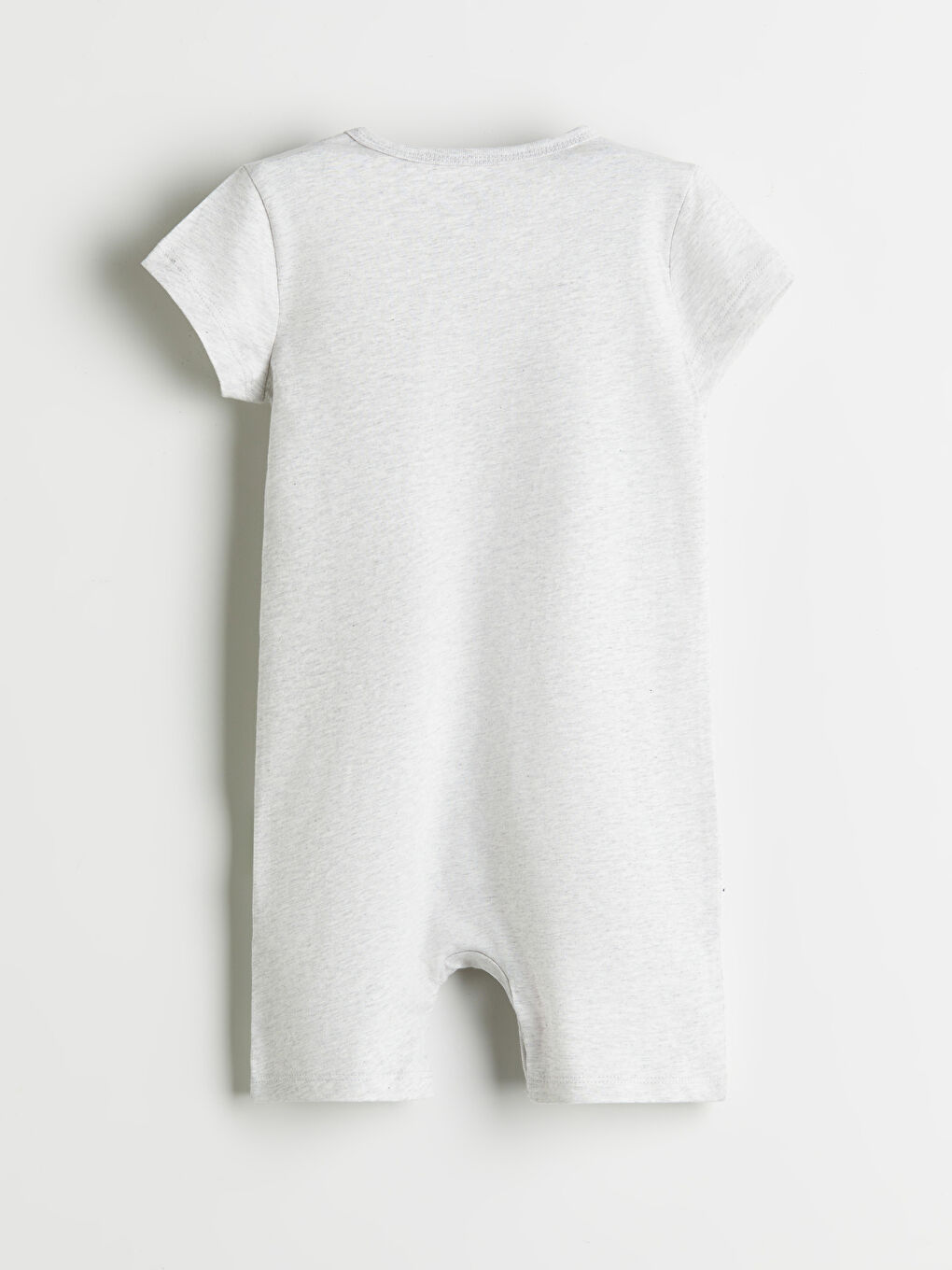 Beyaz Bisiklet Yaka Baskılı Erkek Bebek Tulum-1