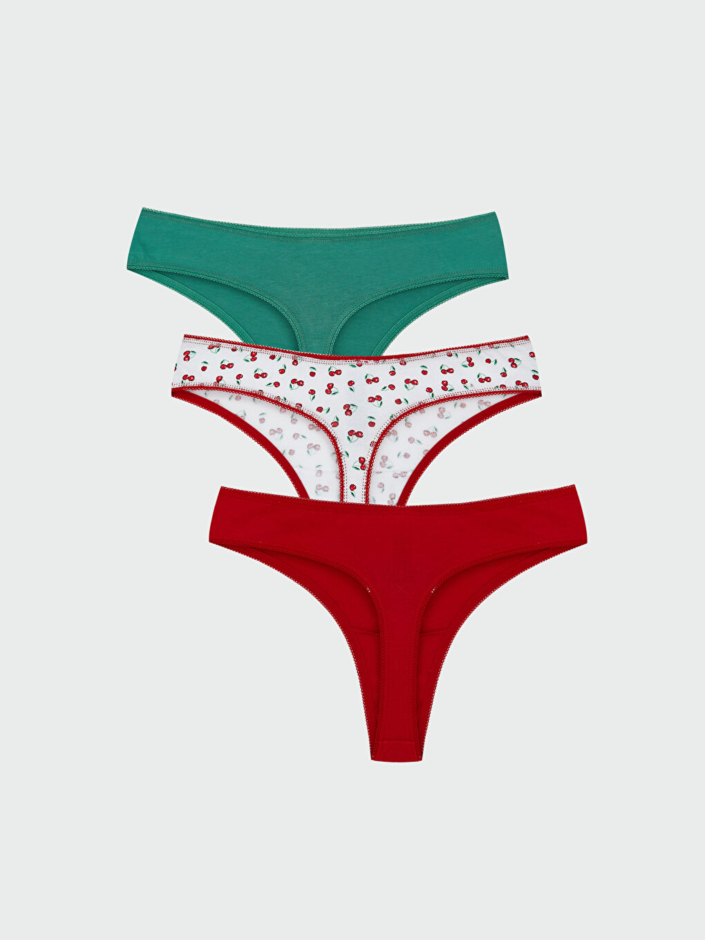 Ekru Desenli Tanga Külot 3'lü-1