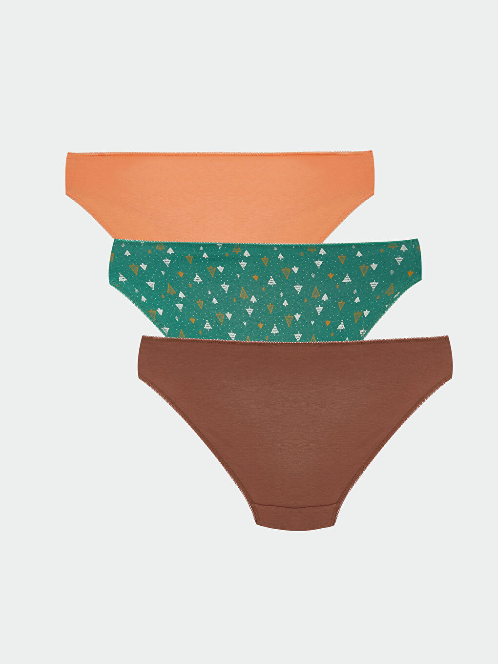 Yeşil Baskılı Bikini Külot 3'lü Paket-1