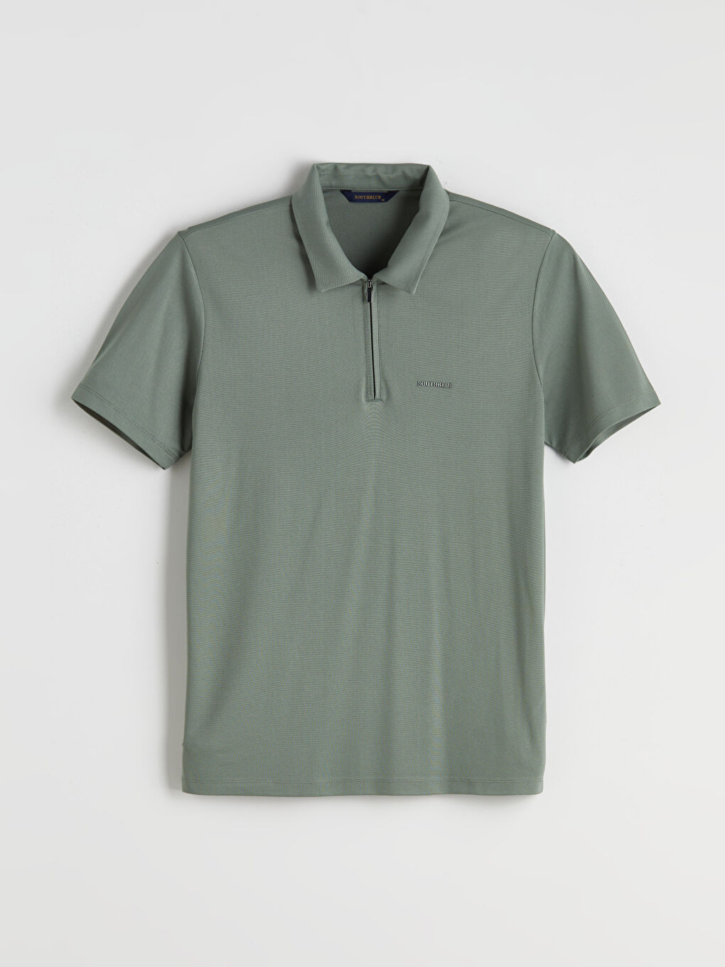 Haki Polo Yaka Baskılı Erkek Tişört-4