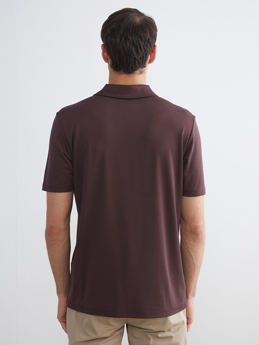 Mürdüm Polo Yaka Baskılı Erkek Tişört-3