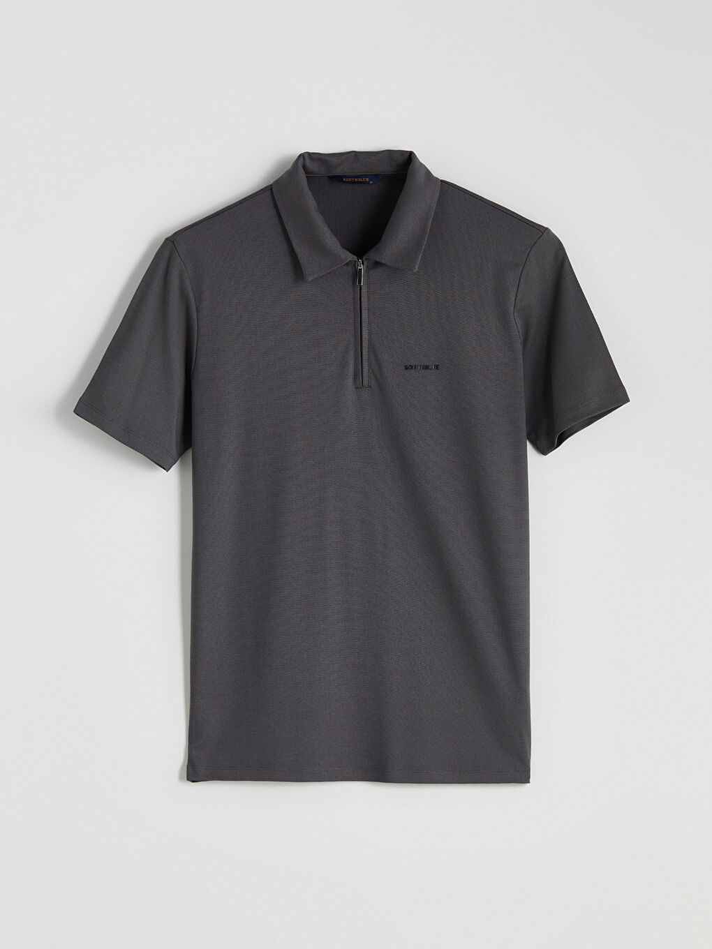 Antrasit Polo Yaka Baskılı Erkek Tişört-4