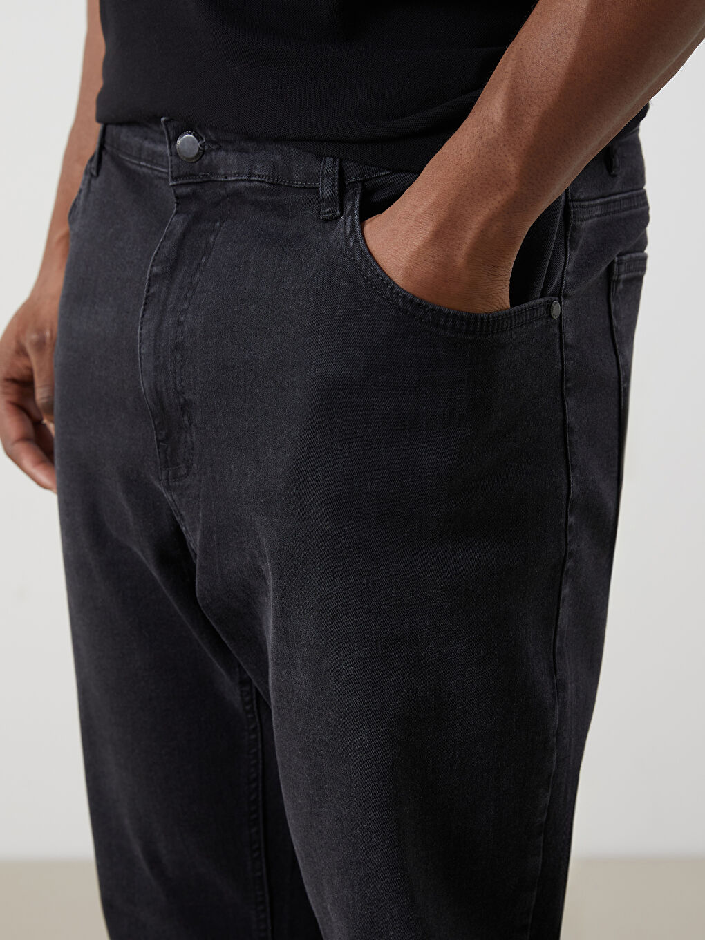 Siyah Büyük Beden 779 Regular Fit Erkek Jean Pantolon-2