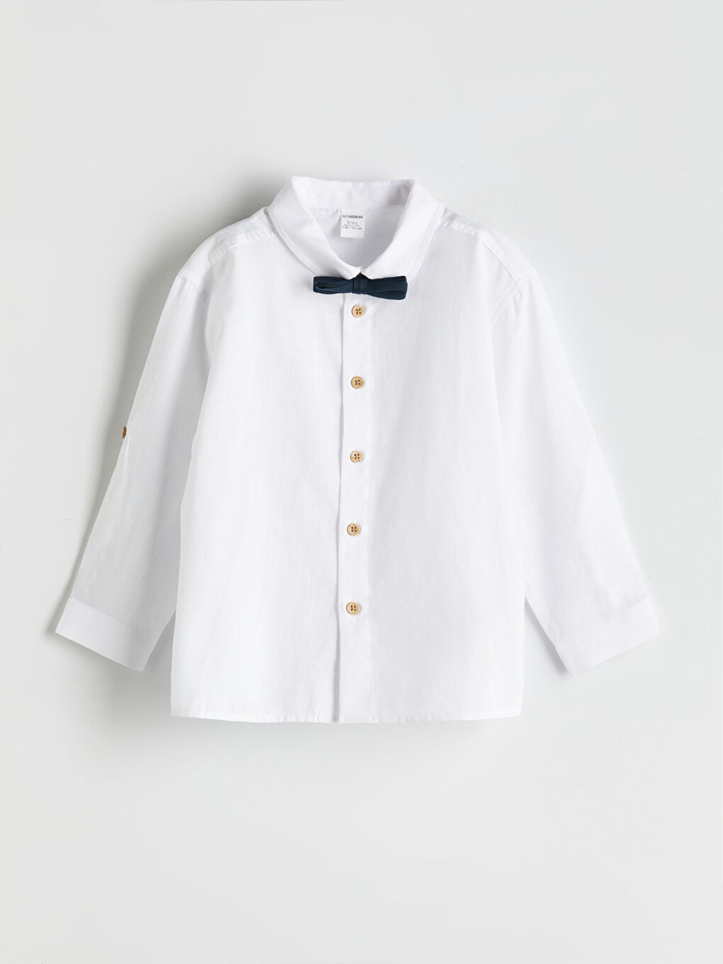 Beyaz Basic Papyonlu Erkek Çocuk Gömlek