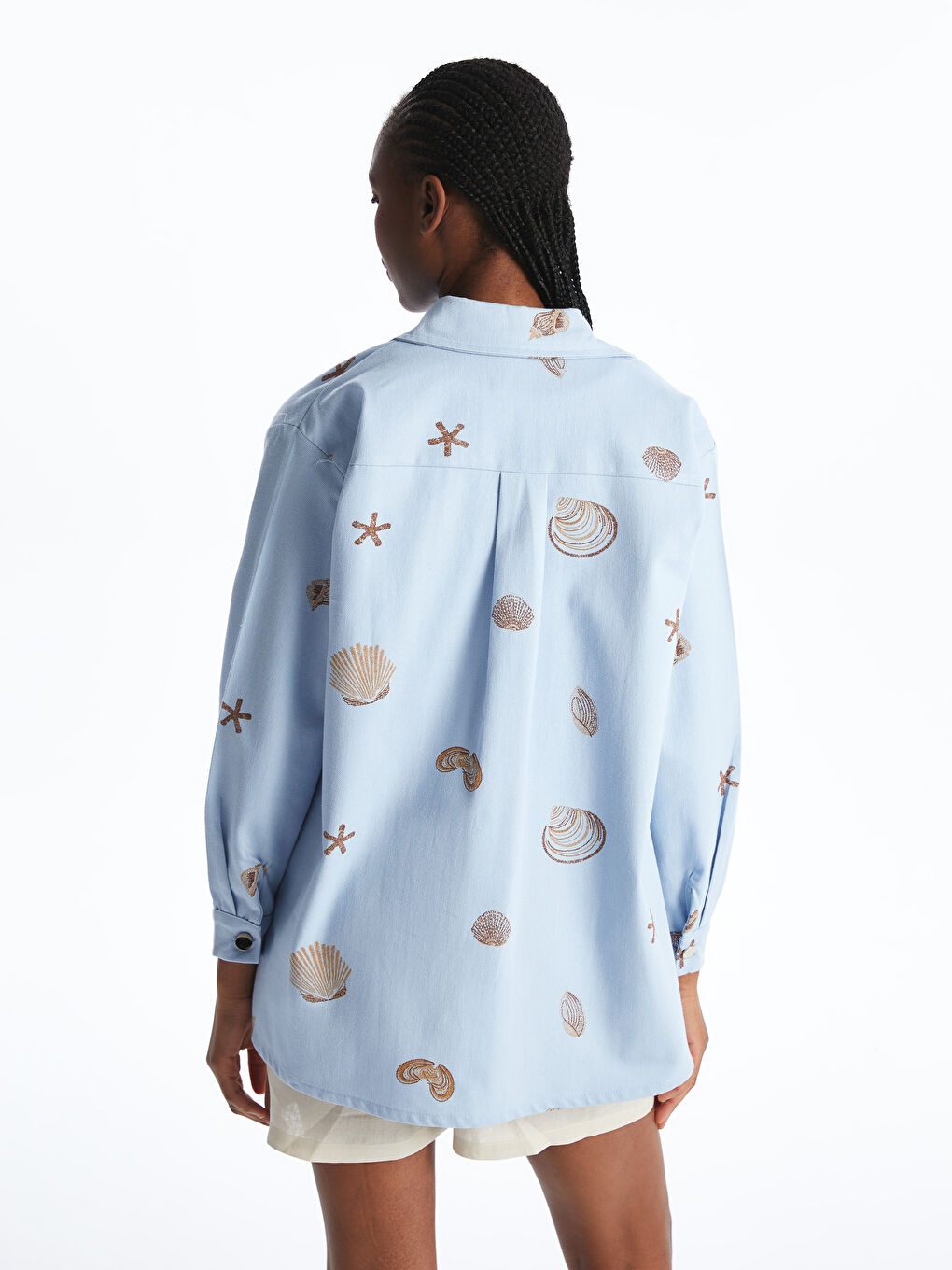 قميص جينز منقوش للسيدات-3