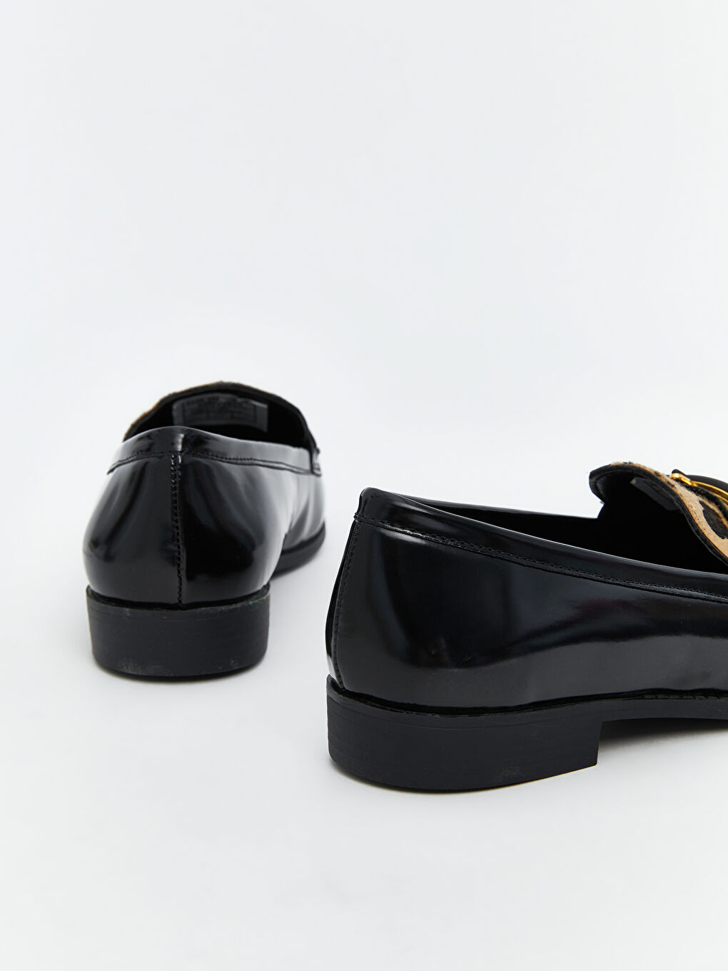 Karışık Leopar Desenli Kadın Loafer Ayakkabı-4