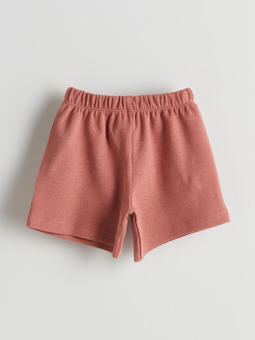 Pembe Beli Lastikli Basic Kız Bebek Şort