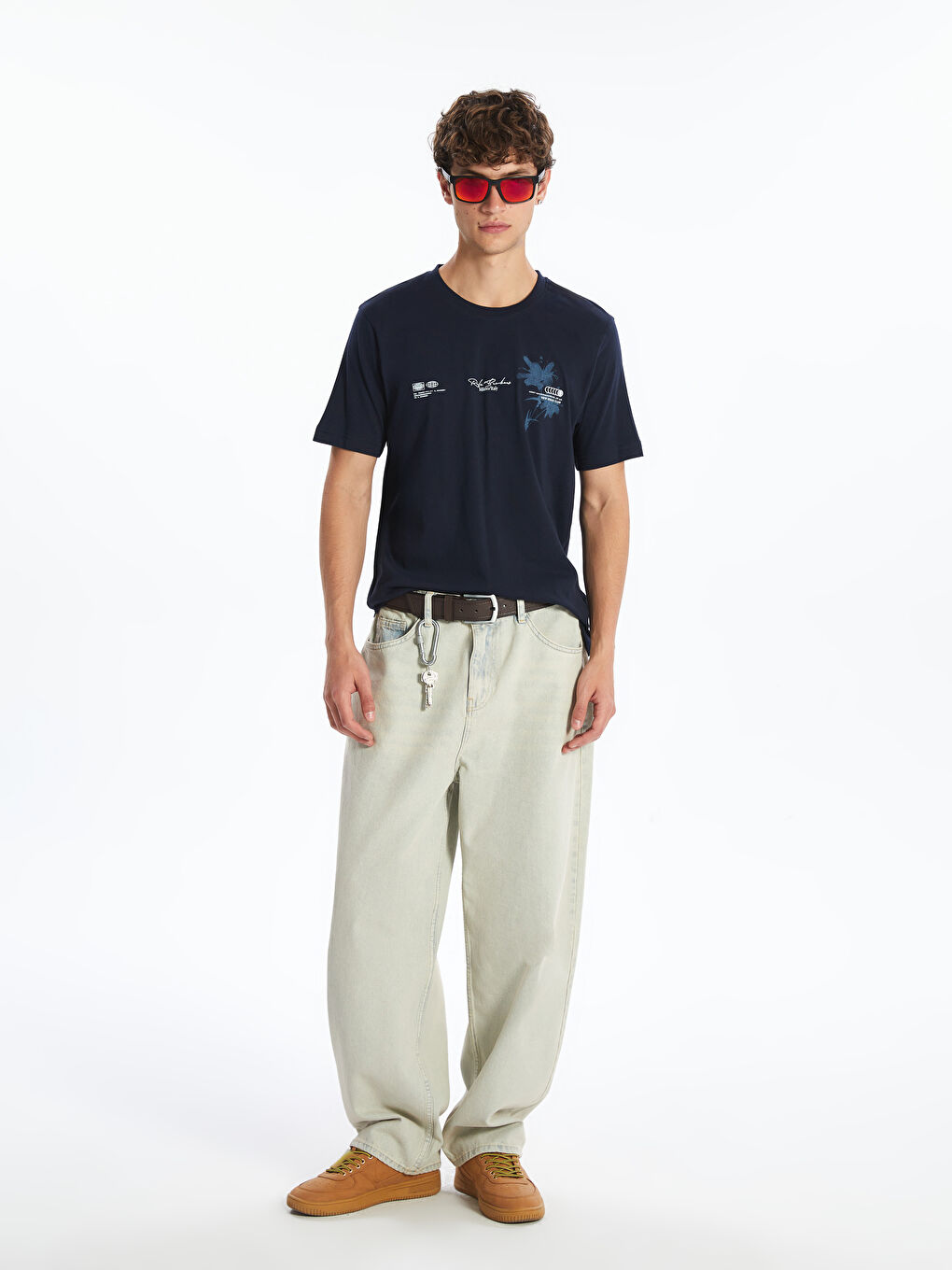 Crew Neck Printed Jersey Men's T-Shirt -S5NY37Z8-YRV