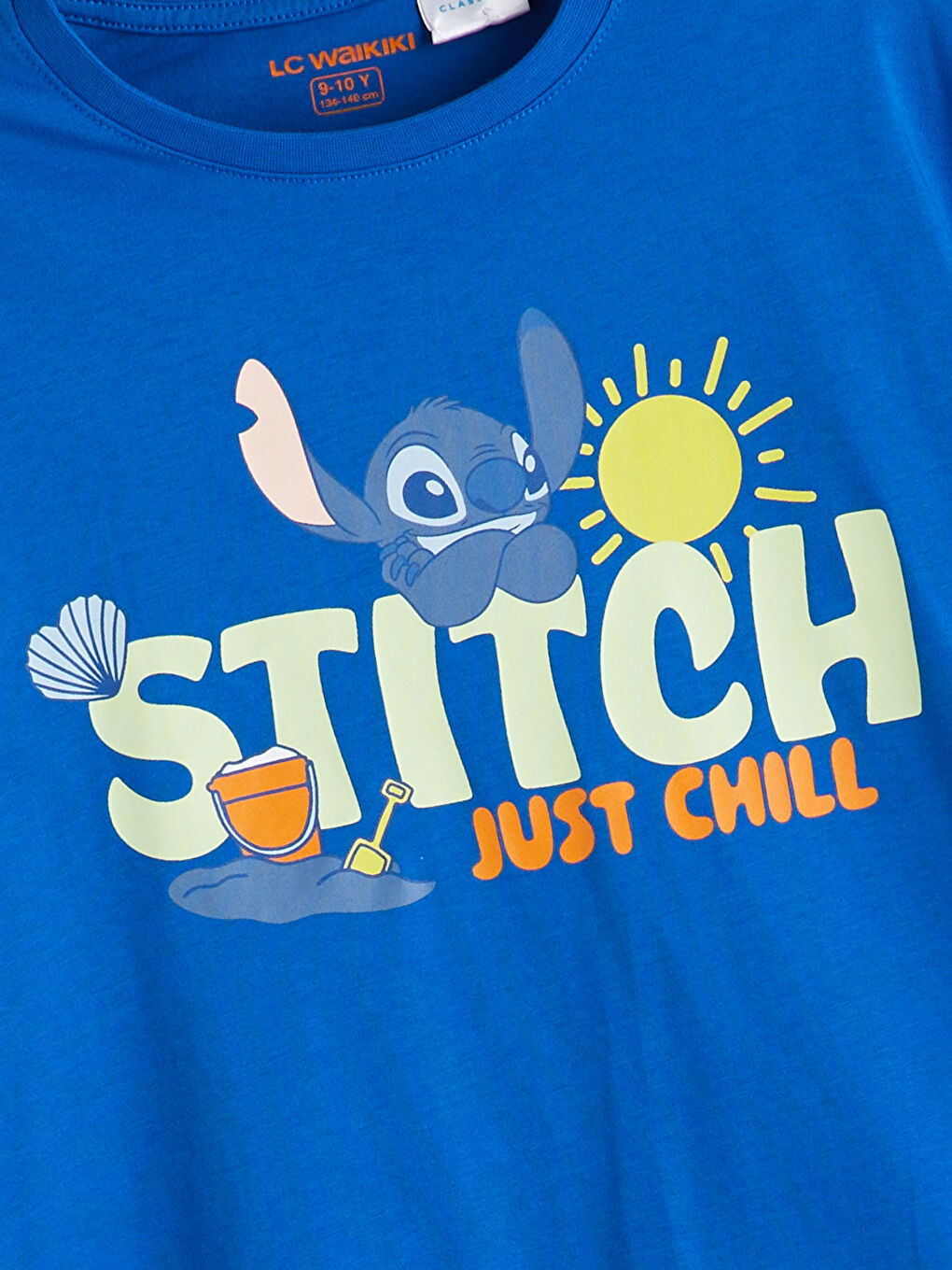 Mavi Bisiklet Yaka Stitch Baskılı Erkek Çocuk Pijama Üst-1