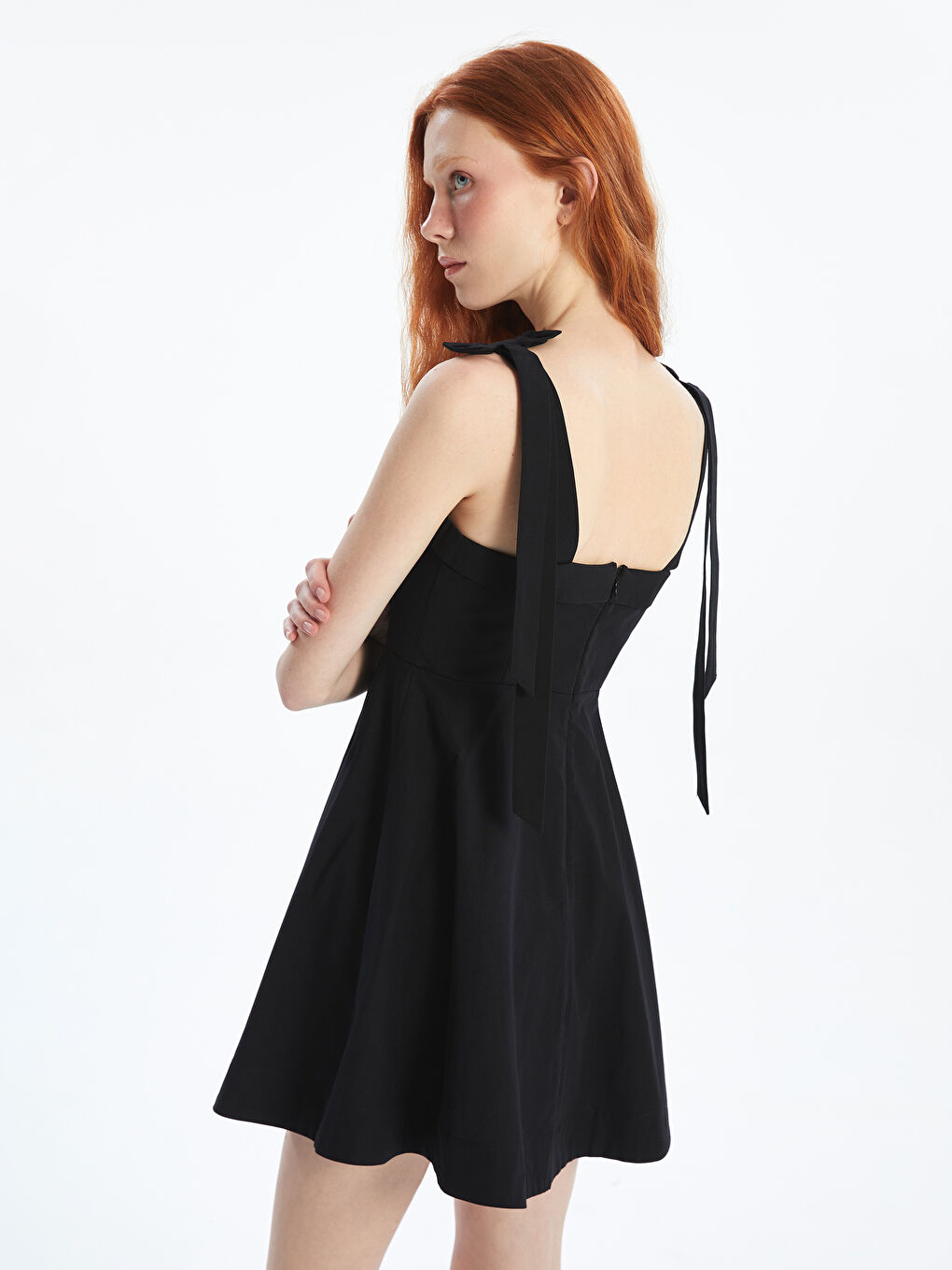 Square Collar Poplin Mini Dress -S5NY67Z8-CVL