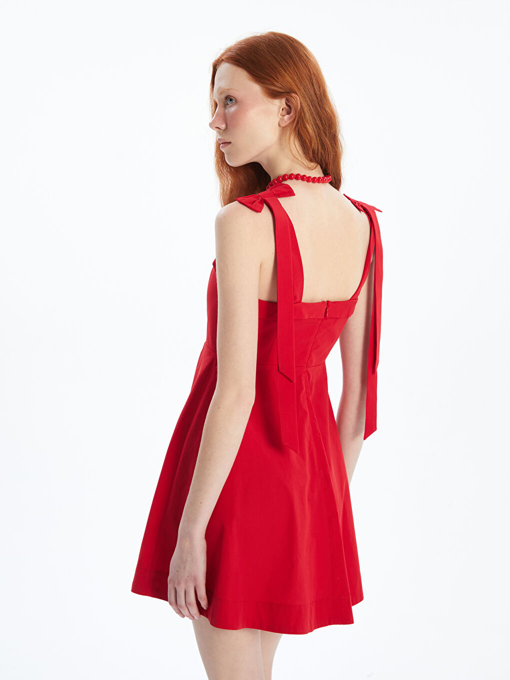 Square Collar Poplin Mini Dress -S5NY67Z8-DMR