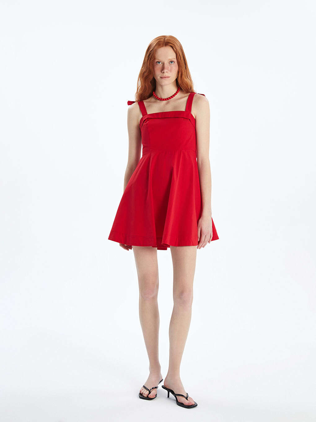 Square Collar Poplin Mini Dress -S5NY67Z8-DMR