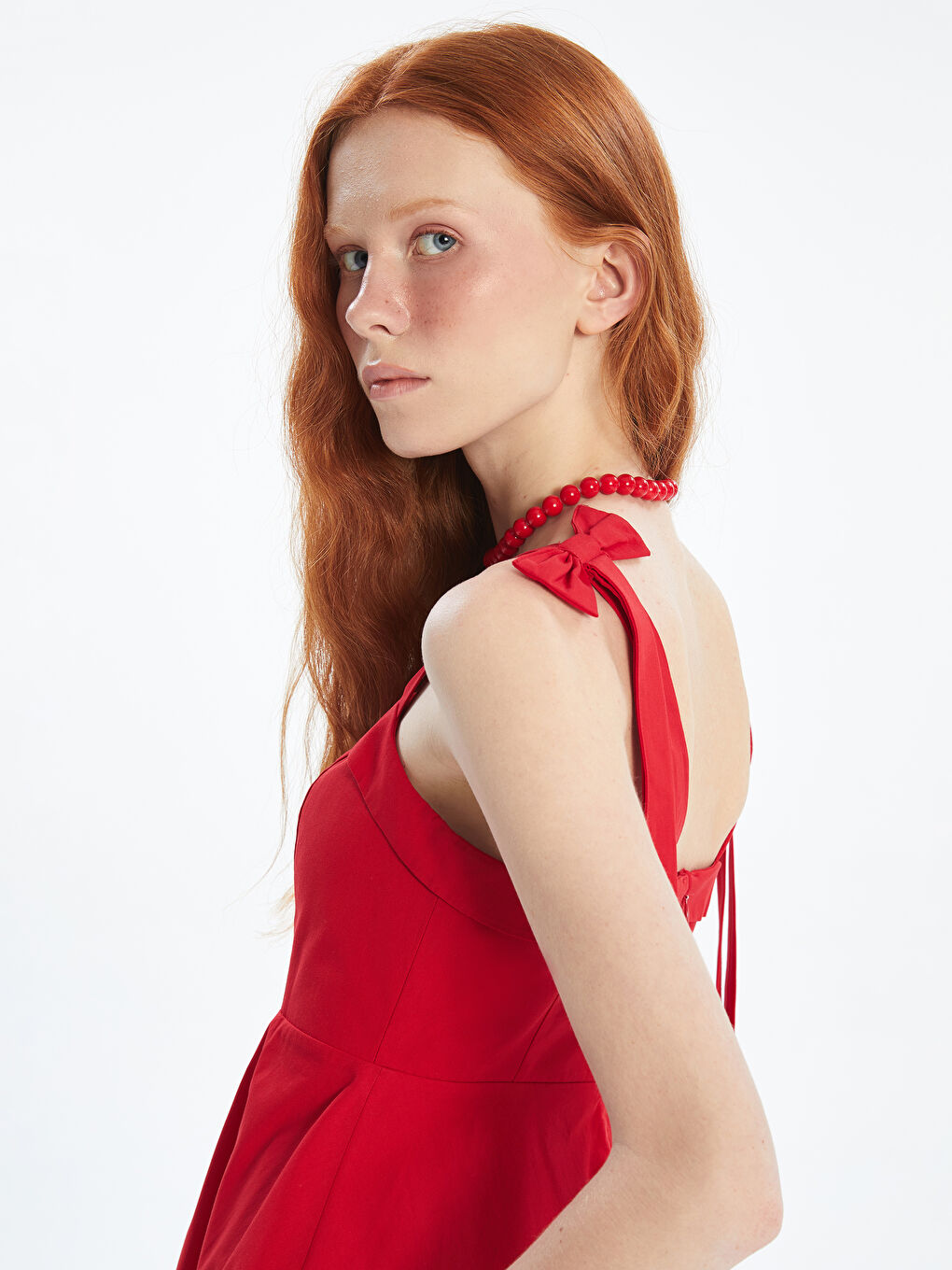 Square Collar Poplin Mini Dress -S5NY67Z8-DMR