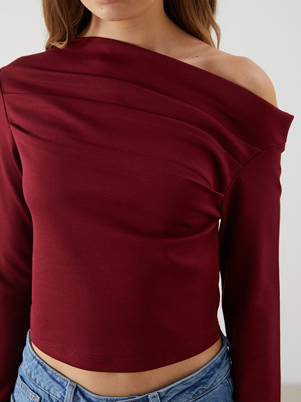 XSIDE Bordo Kayık Yaka Kadın Body - 2