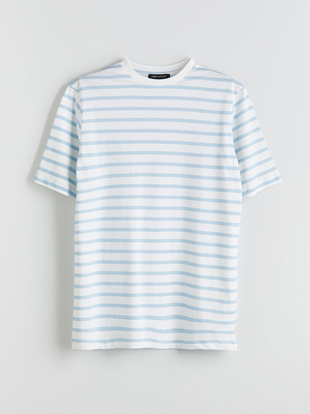 Mavi Bisiklet Yaka Çizgili Kadın Tişört-4