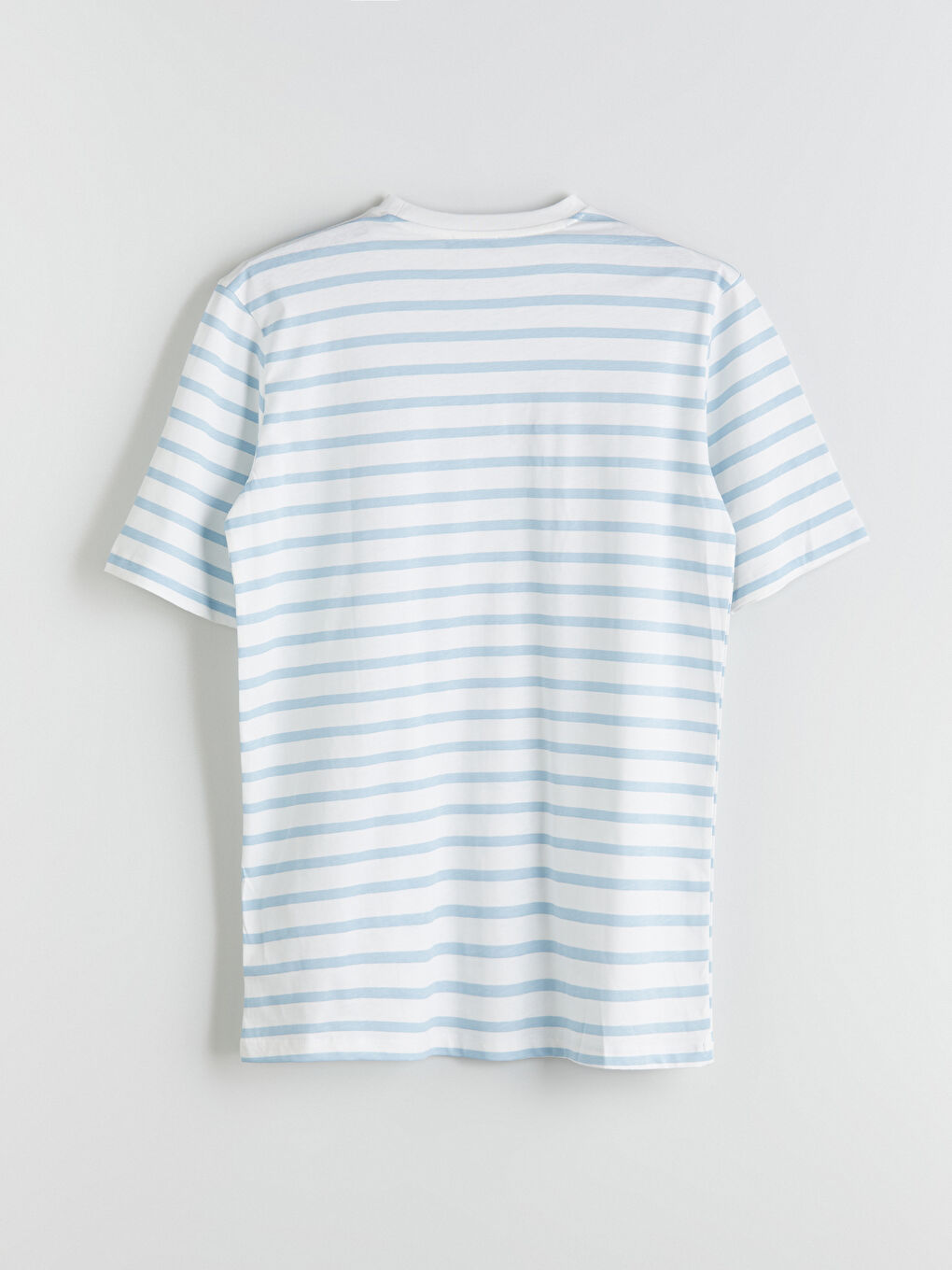 Mavi Bisiklet Yaka Çizgili Kadın Tişört-5