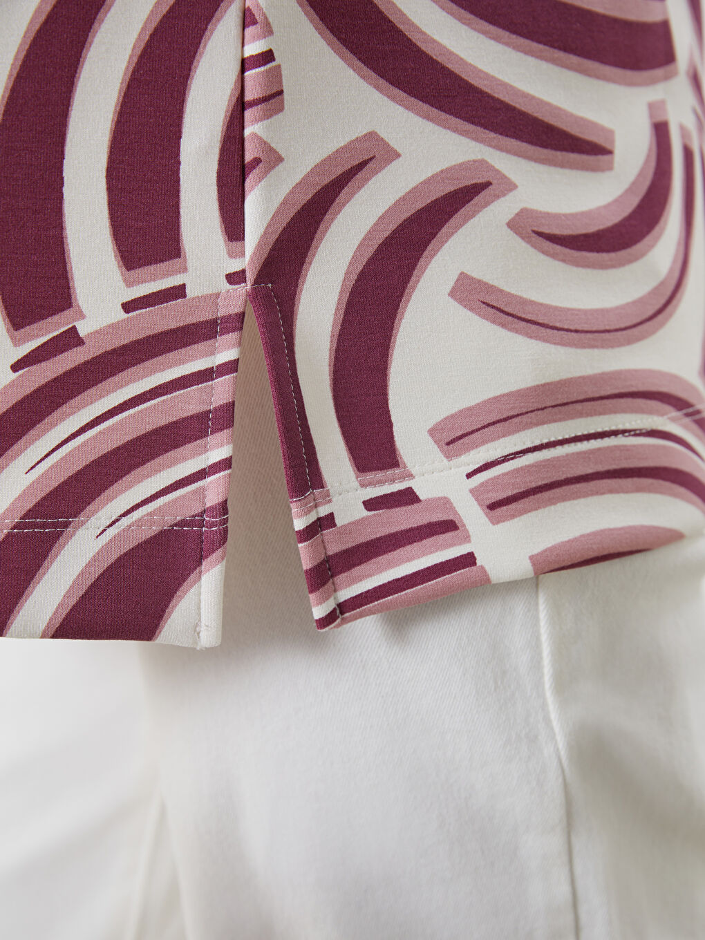 Pembe Desenli Oversize Kadın Sweatshirt Tunik-2