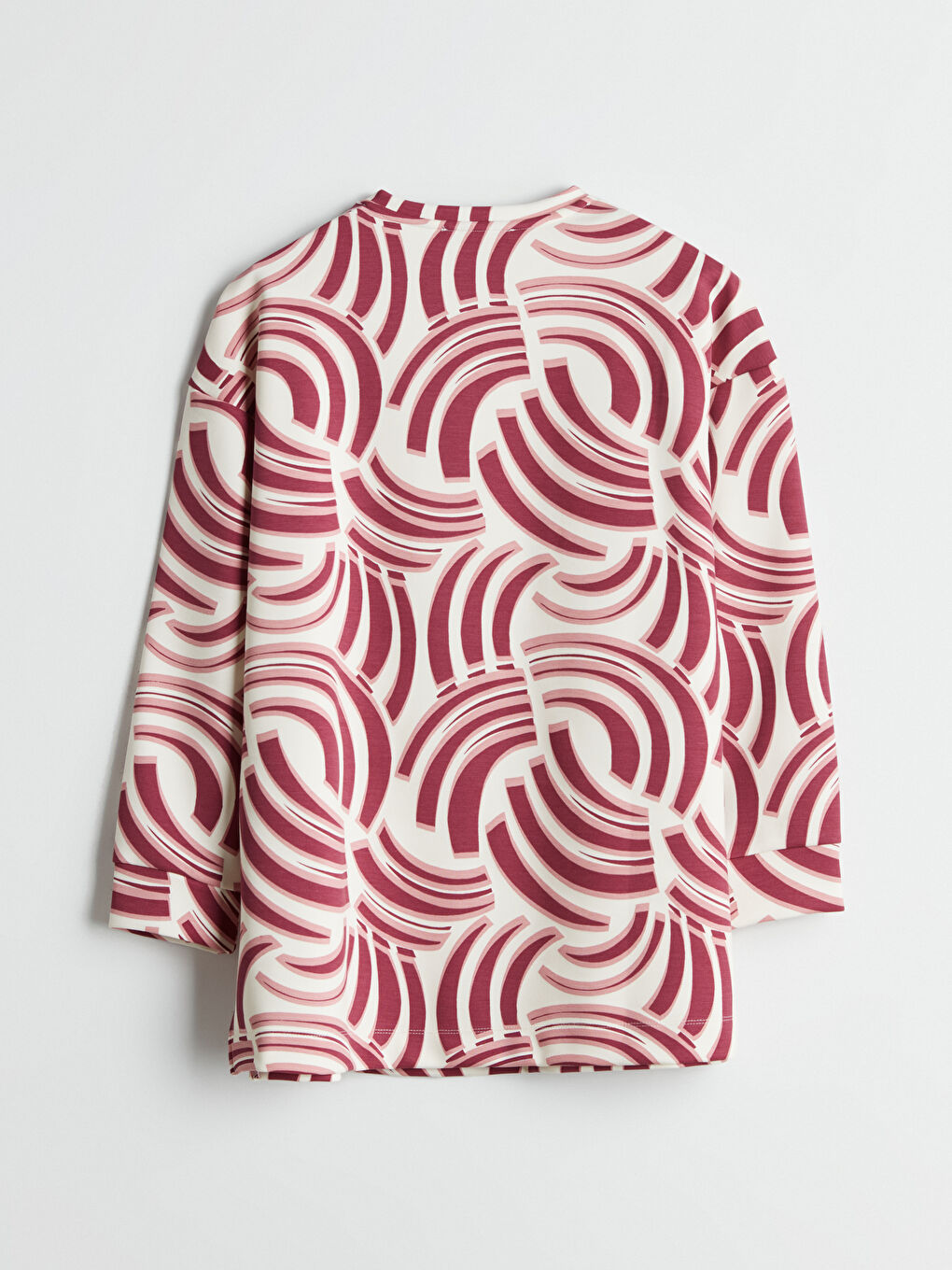 Pembe Desenli Oversize Kadın Sweatshirt Tunik-5