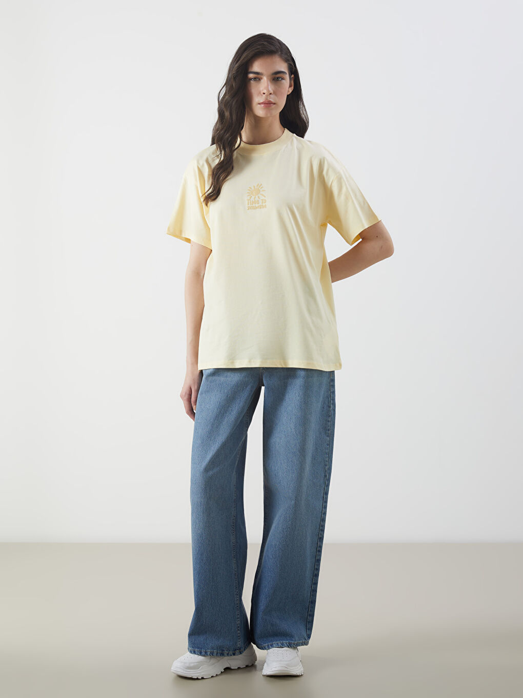 Crew Neck Printed Women's T-Shirt -S5O044Z8-FDS
