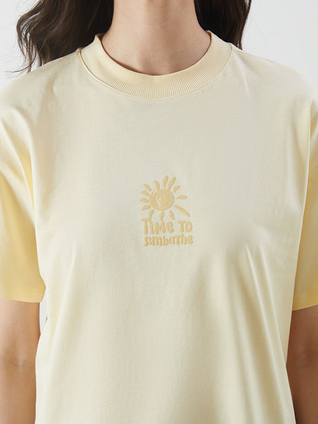 Crew Neck Printed Women's T-Shirt -S5O044Z8-FDS