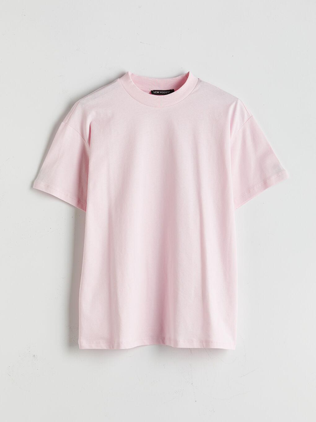 LCW Modest Pembe Dik Yaka Kadın Tişört - 4
