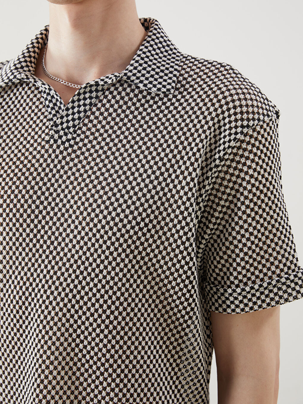 Ekru Polo Yaka Erkek Tişört-2