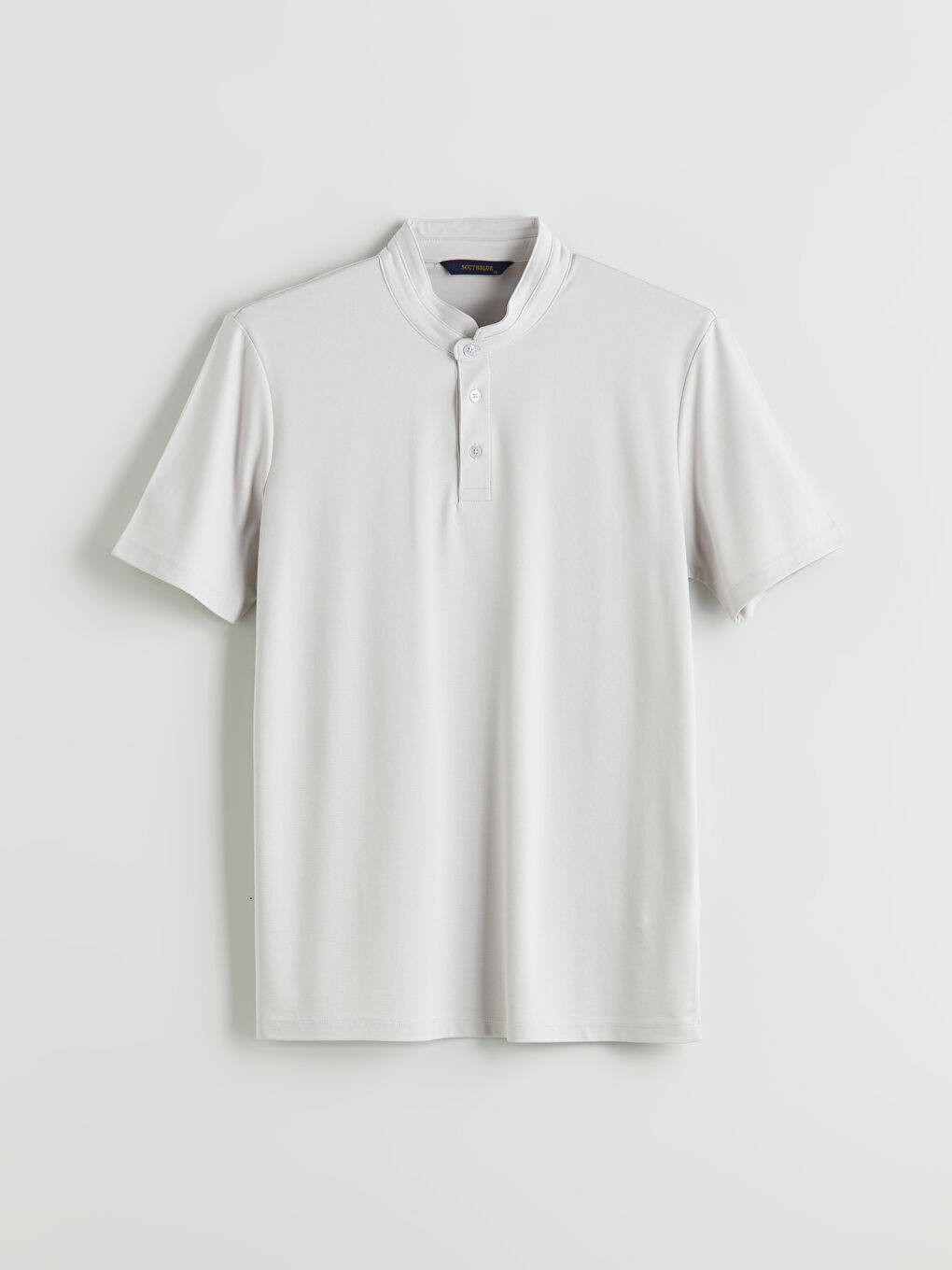 Bej Hakim Yaka Erkek Tişört-4