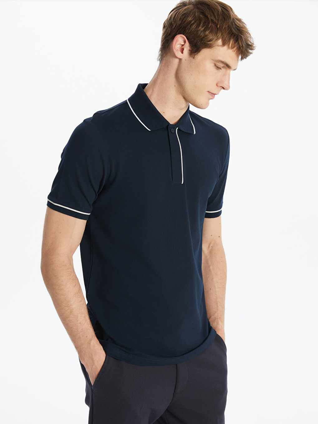 SOUTHBLUE Polo Neck Short Sleeve Men's T-Shirt -S5O069Z8-RFH
