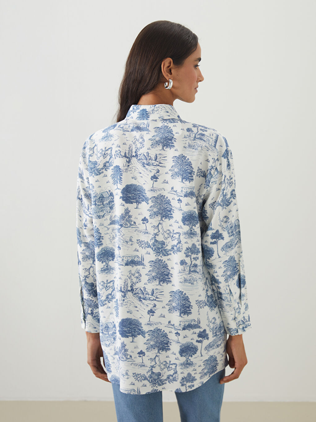 LCW Modest Woman BLUE Shirt Tunic -S5O084Z8-LQQ