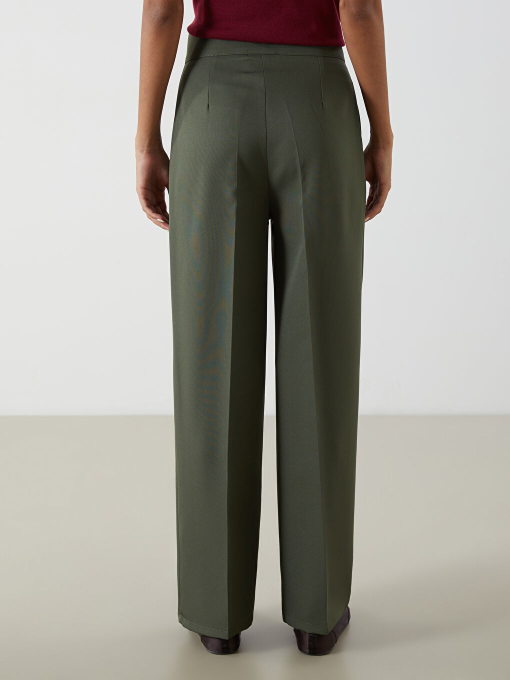 Loose Fit Wide Leg Women's Pleated Trousers -S5O090Z8-FMD