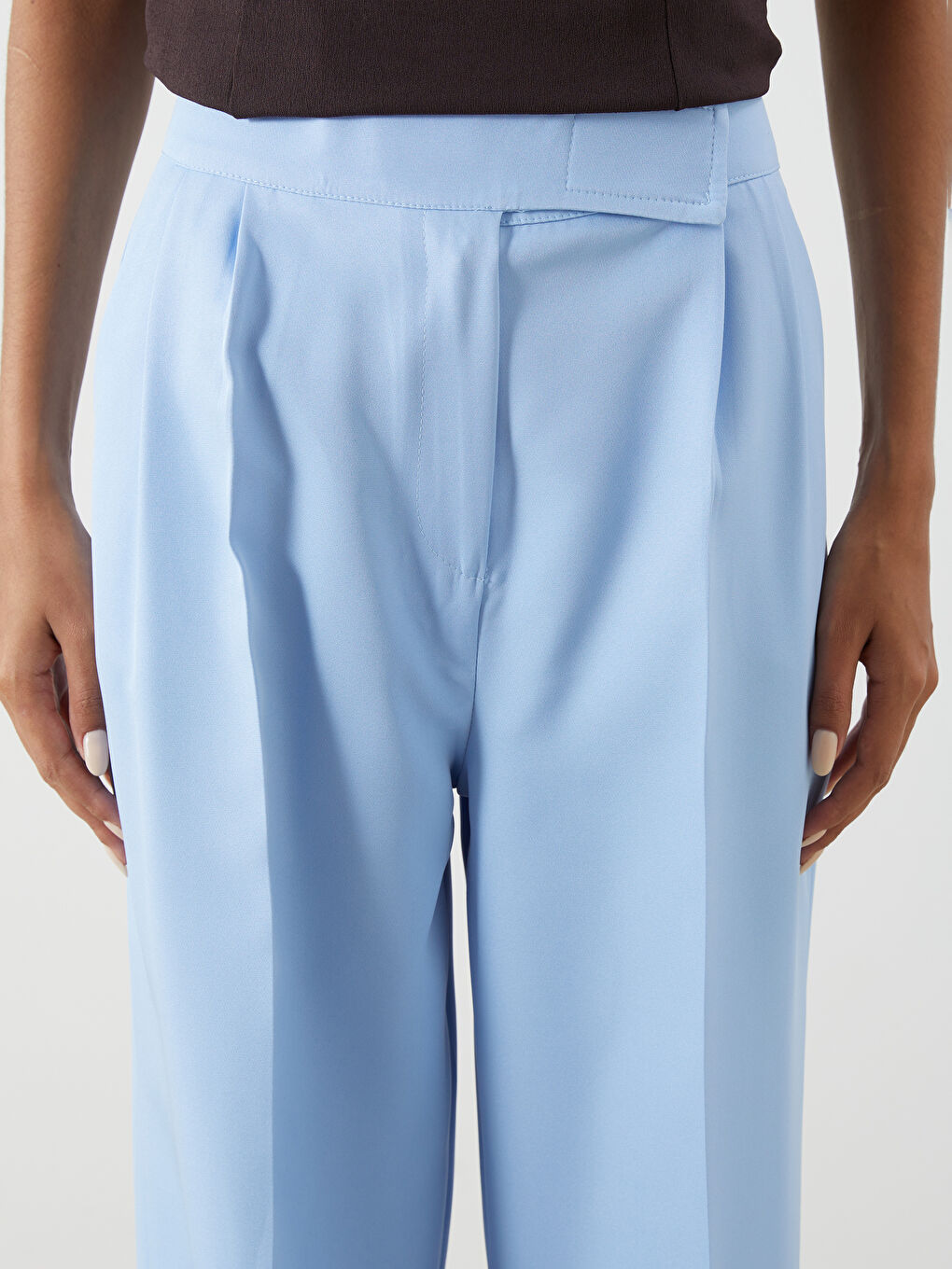 Loose Fit Wide Leg Women's Pleated Trousers -S5O090Z8-QWQ
