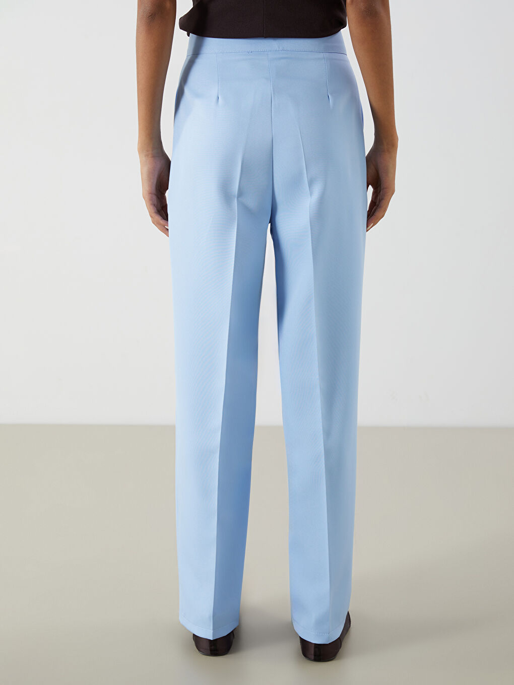 Loose Fit Wide Leg Women's Pleated Trousers -S5O090Z8-QWQ