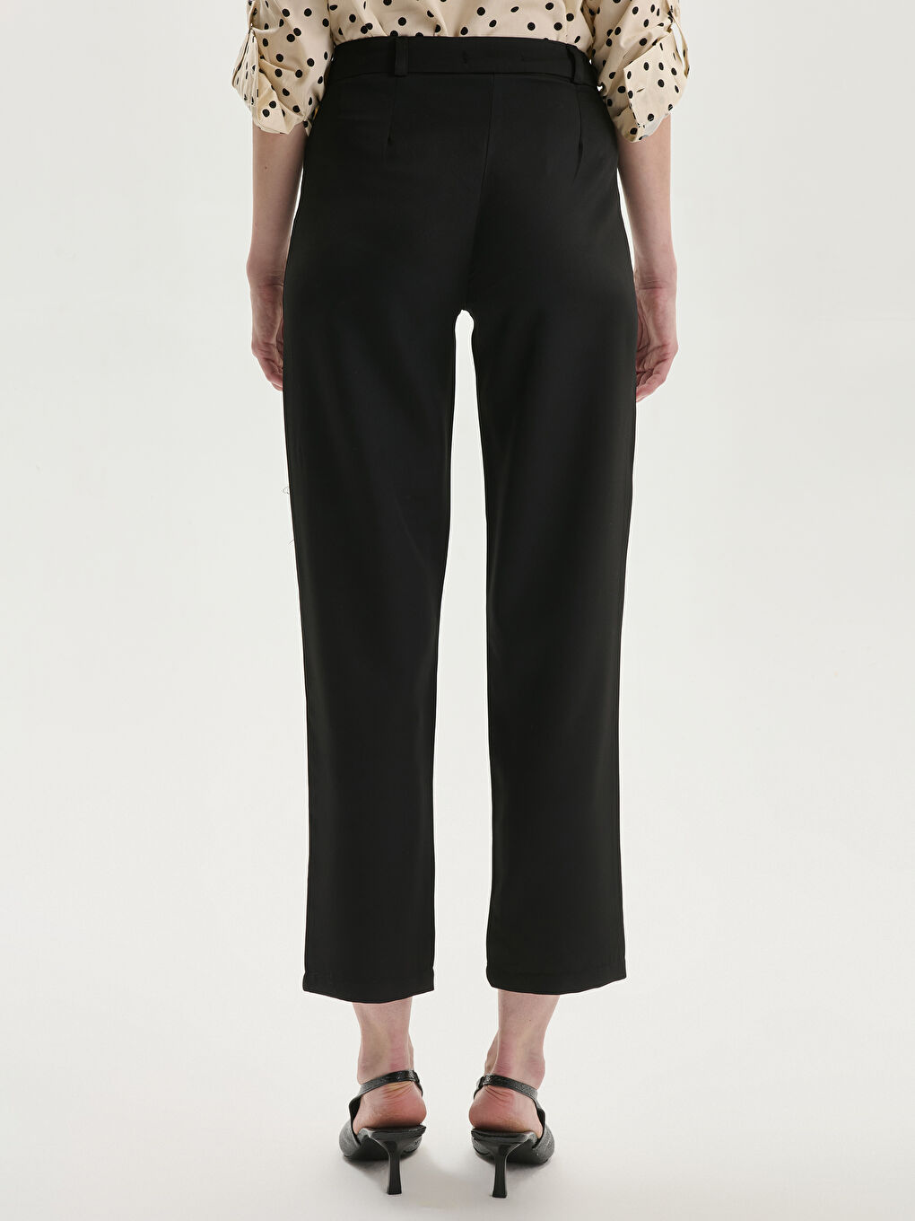 Regular Fit Women's Pleated Trousers-3