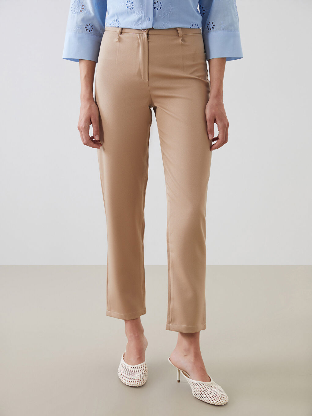 Regular Fit Women's Pleated Trousers -S5O102Z8-G8H