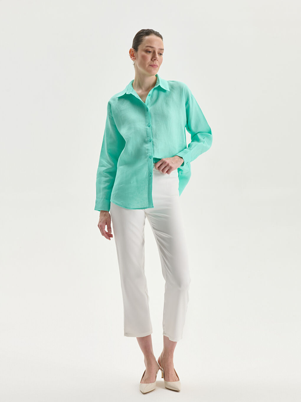 Regular Fit Women's Pleated Trousers -S5O102Z8-J5E