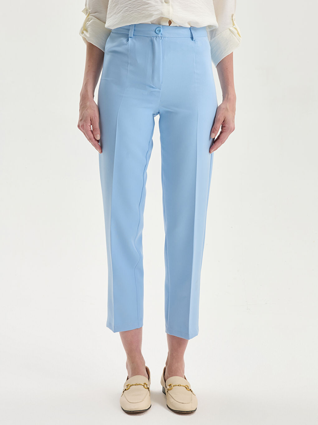 Regular Fit Women's Pleated Trousers -S5O102Z8-QWQ