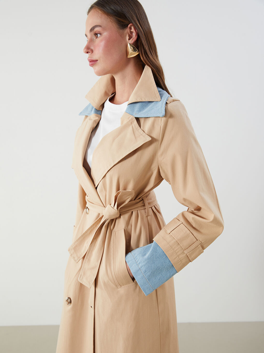 Double Breasted Women's Trenchcoat -S5O114Z8-G8H