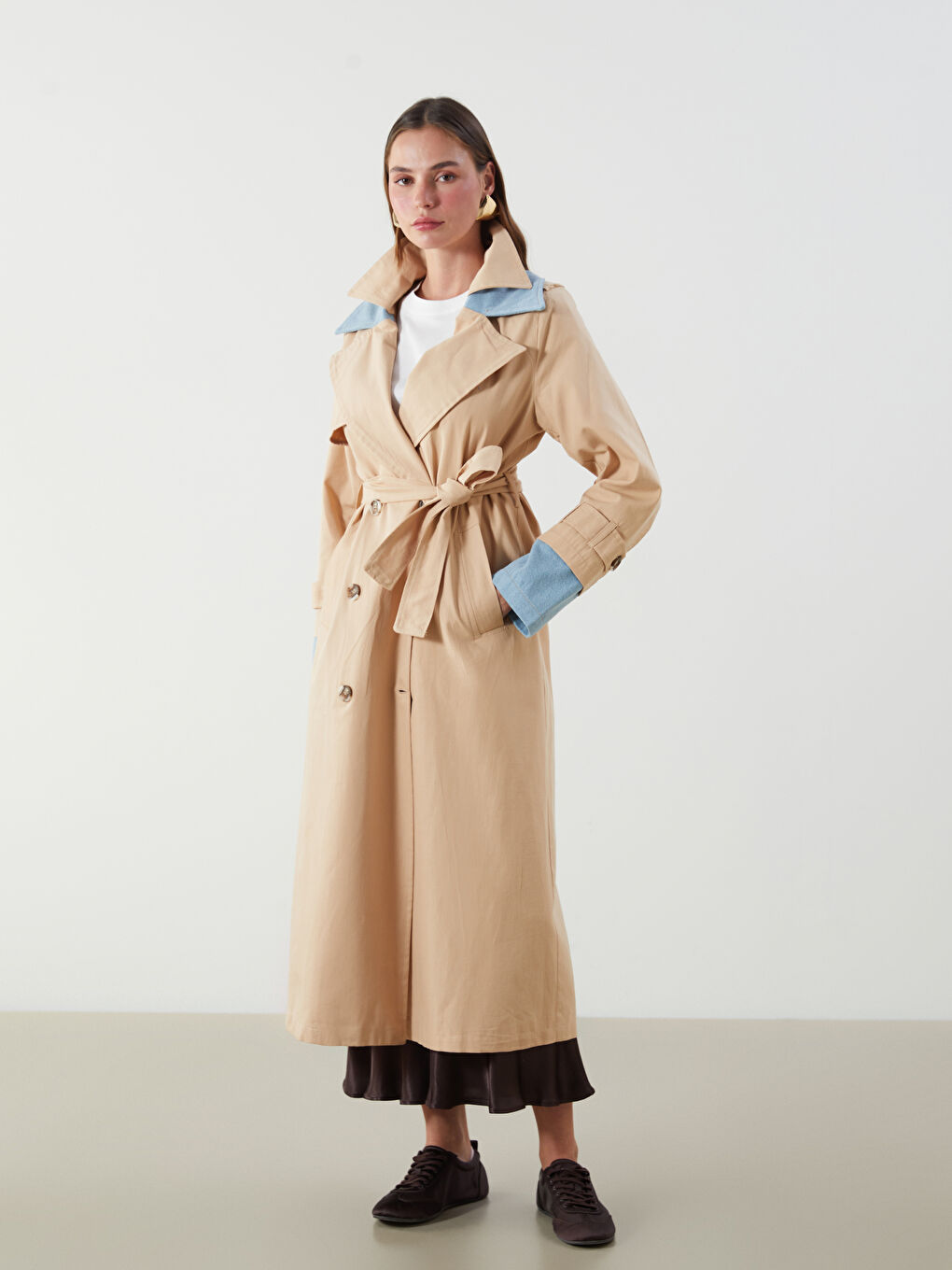 Double Breasted Women's Trenchcoat -S5O114Z8-G8H
