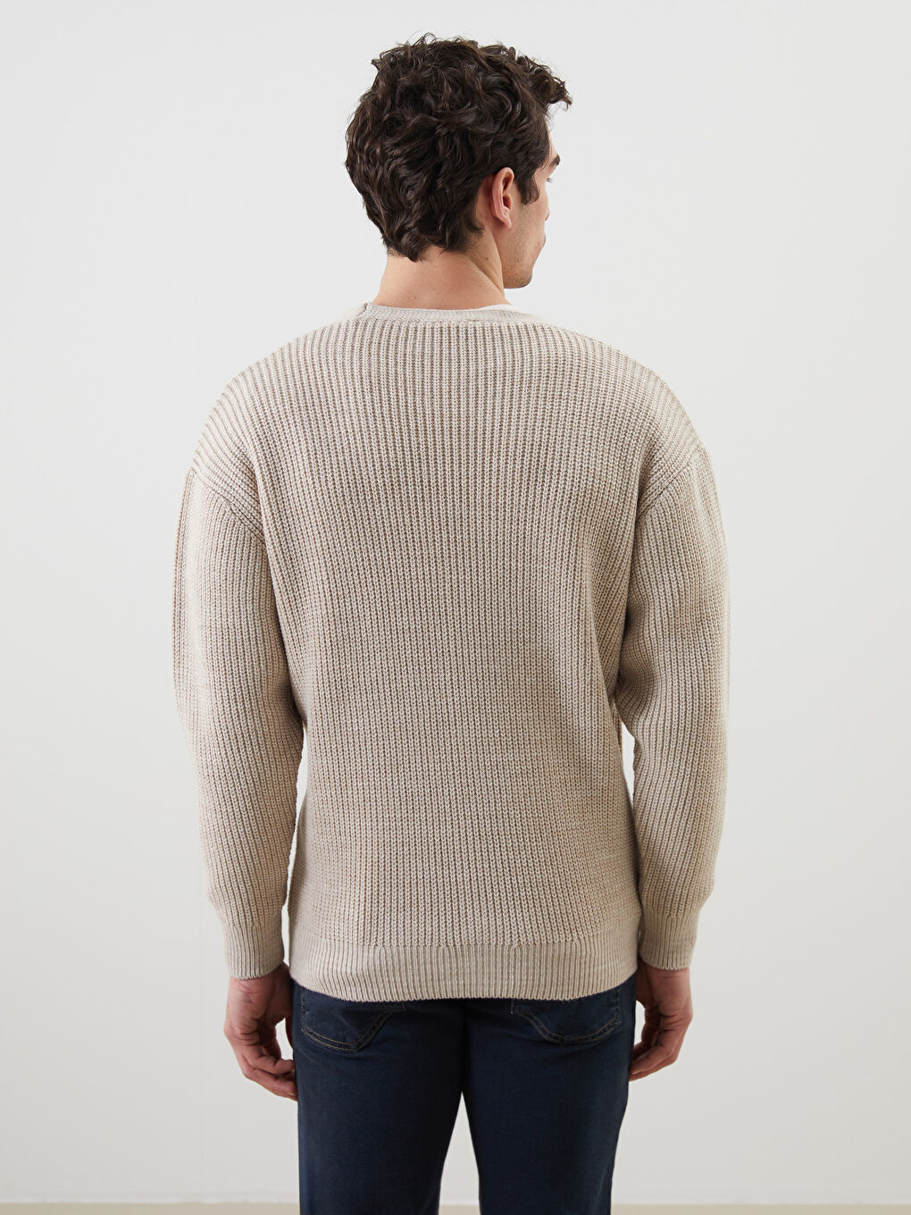 Standard Fit V Neck Men's Tricot Cardigan -S5O123Z8-D4N