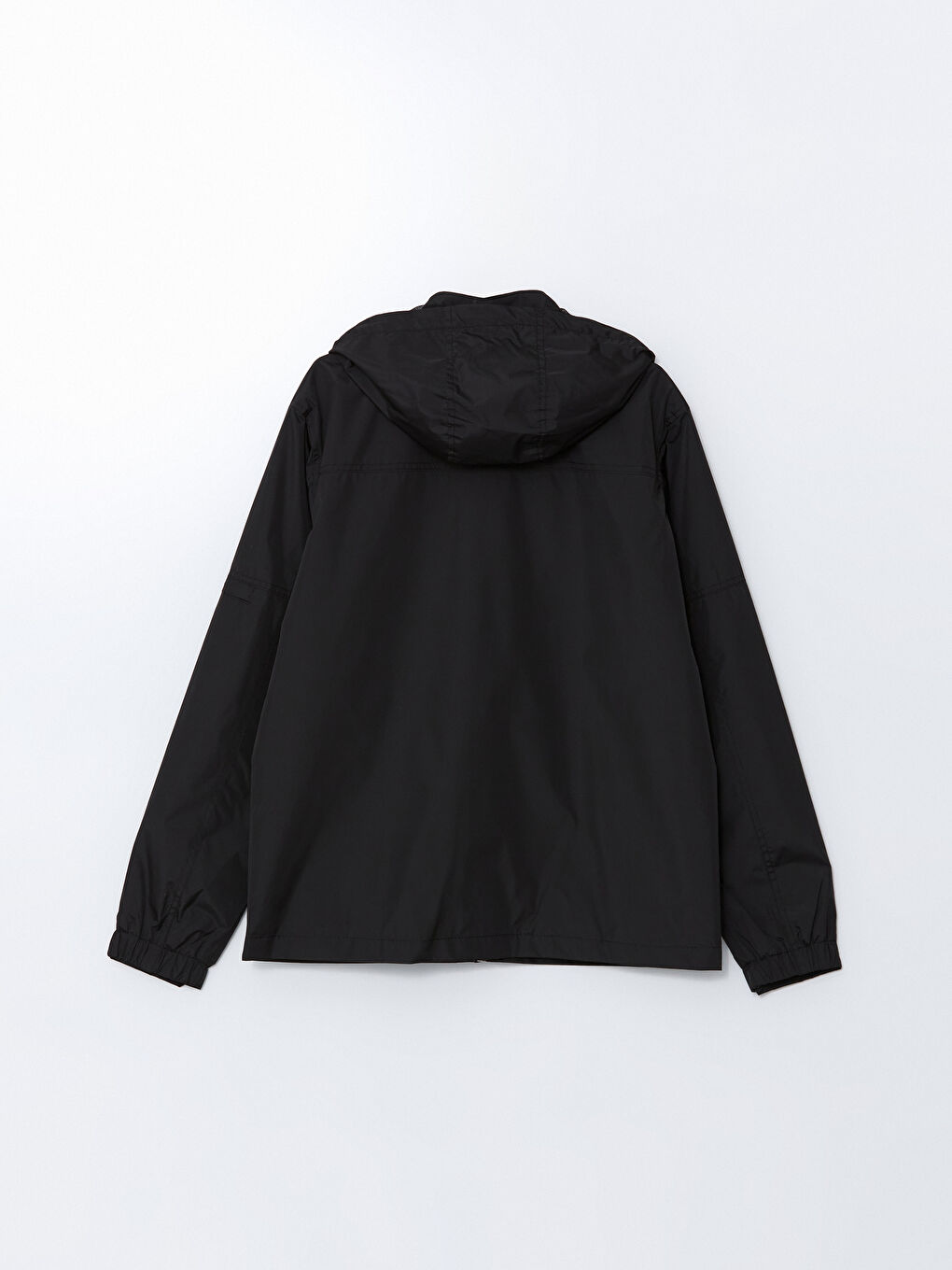 Siyah Standart Kalıp Kapüşonlu Erkek Mont-7