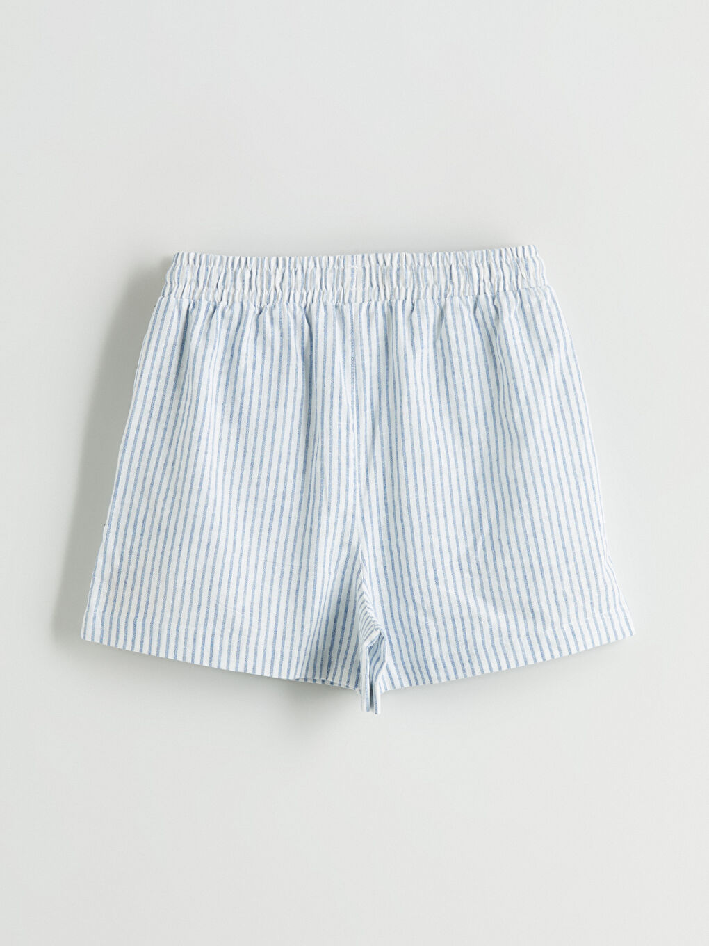 Elastic Waist Striped Linen Blend Women's Shorts -S5O138Z8-LGS