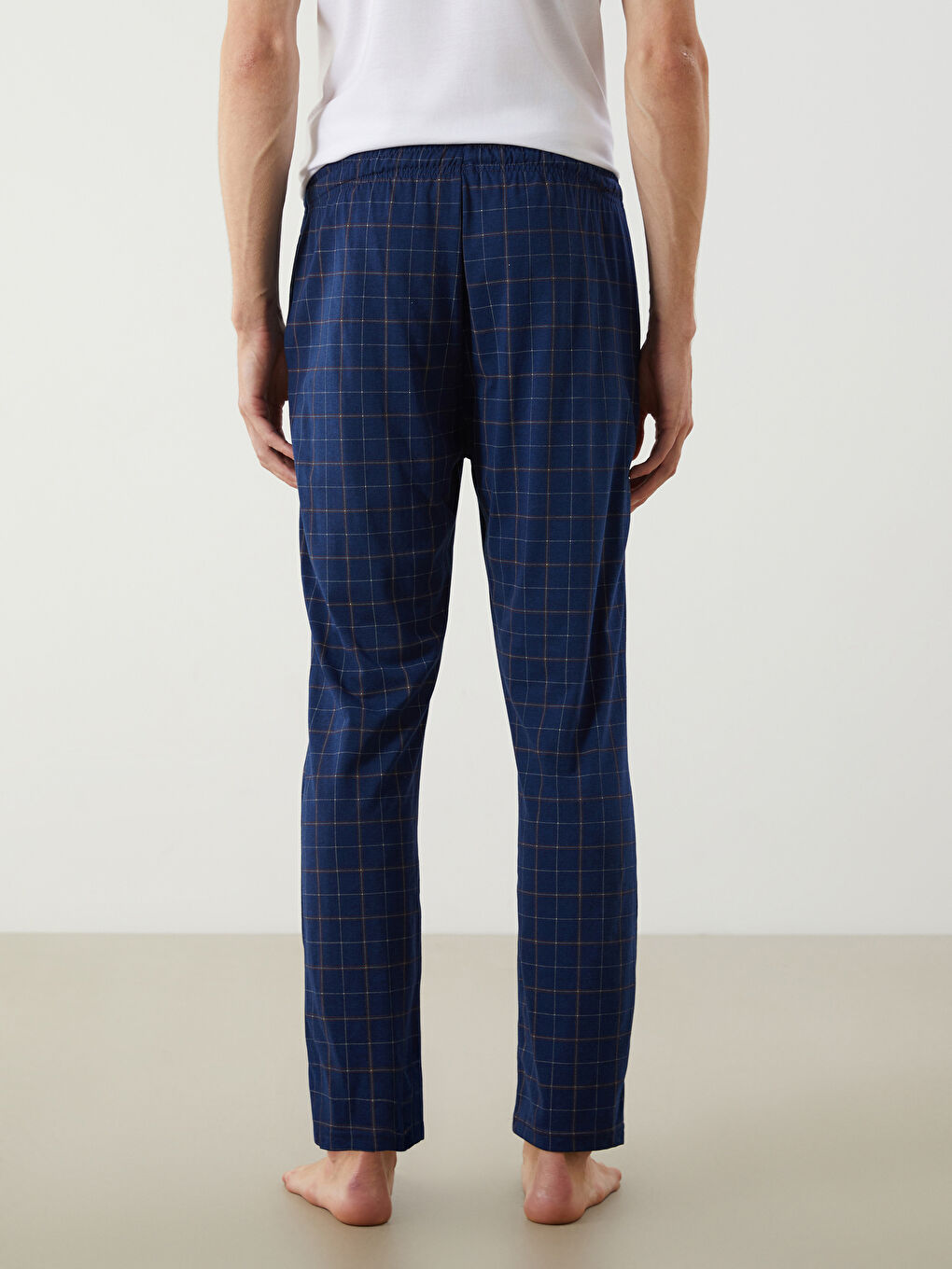LC WAIKIKI Kahverengi Standart Kalıp Ekose Erkek Pijama Alt - 3