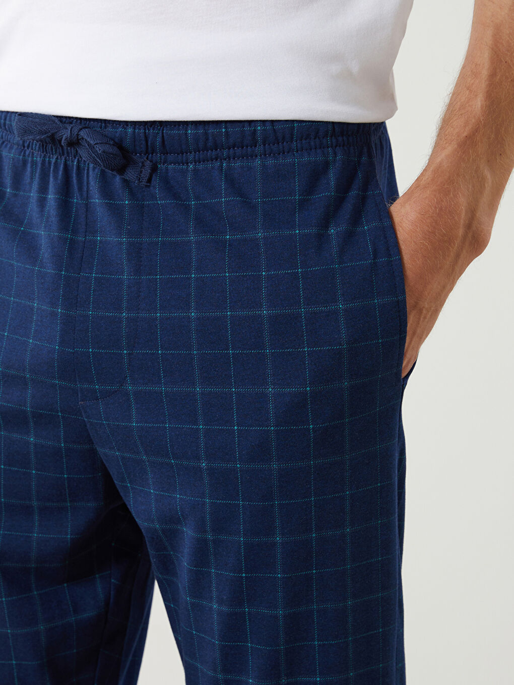 Yeşil Standart Kalıp Ekose Erkek Pijama Alt-2