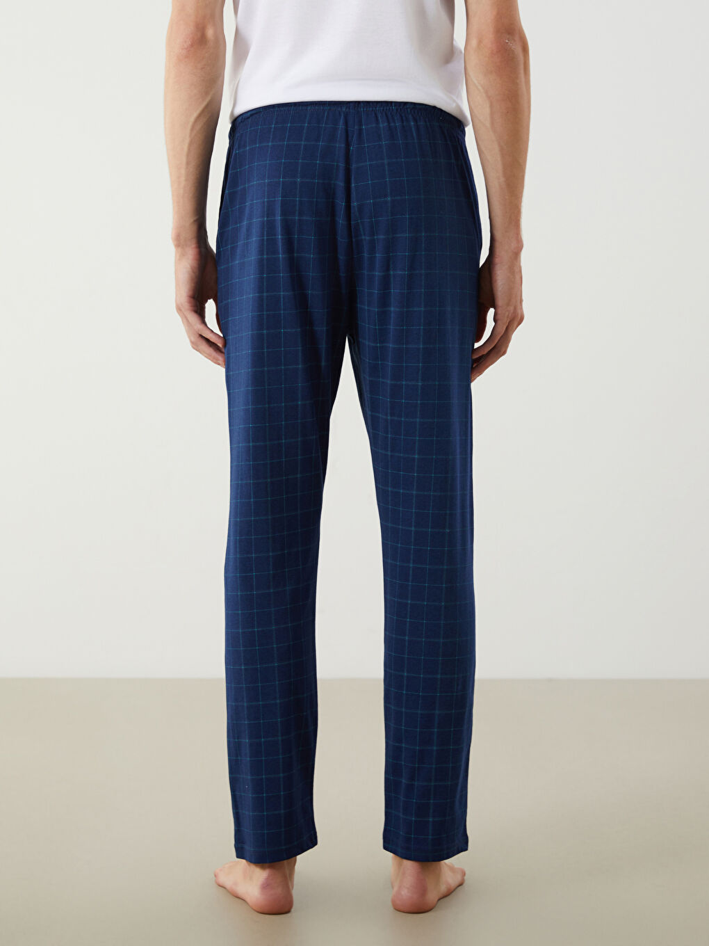 Yeşil Standart Kalıp Ekose Erkek Pijama Alt-3