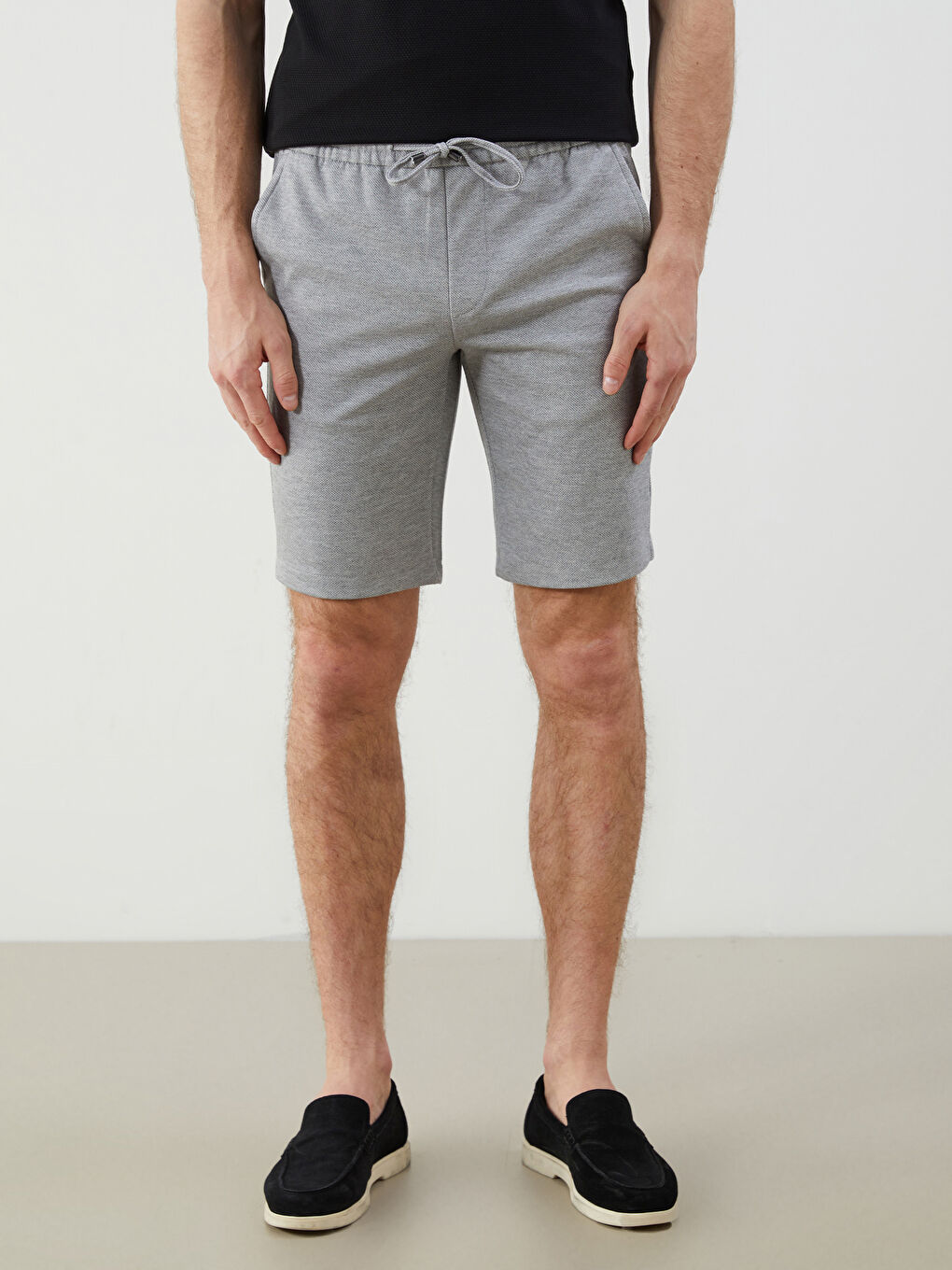 Gri Slim Fit Erkek Şort-1
