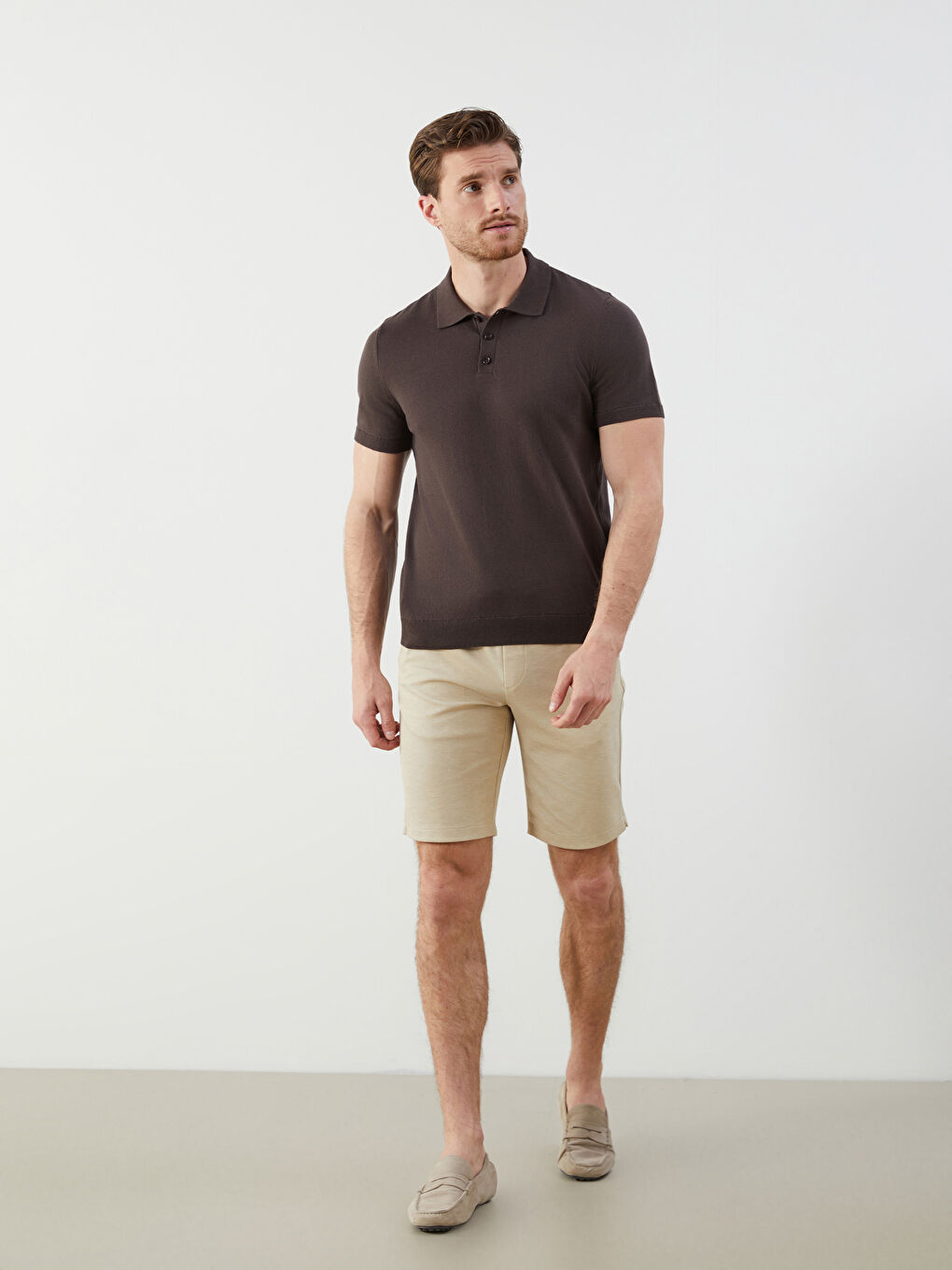 Natuvera Bej Slim Fit Erkek Şort